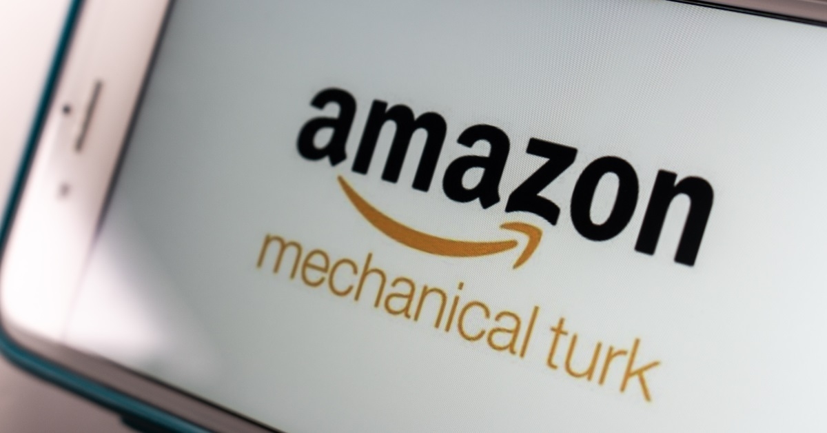 smartphone screen having amazon mechanical logo