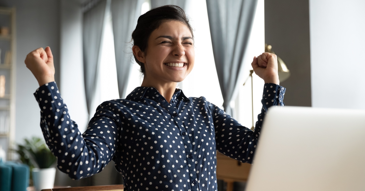 Indian woman excited by good news
