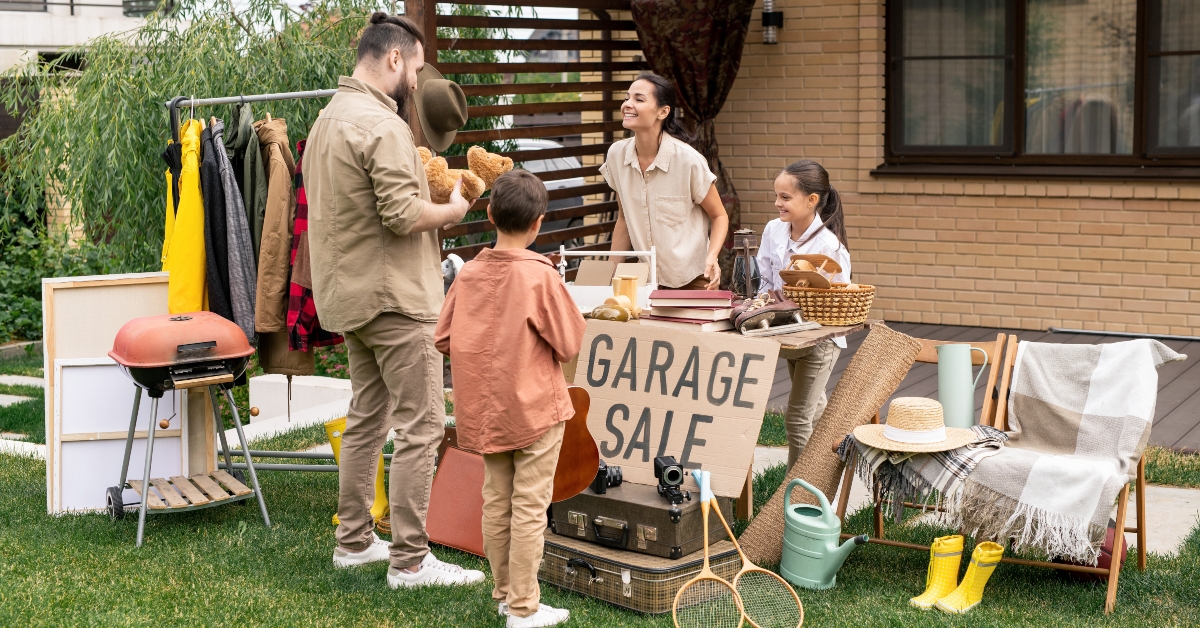 buying toy at yard sale