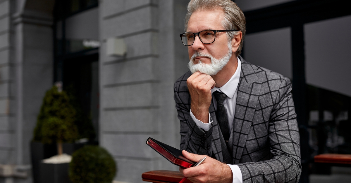 mature businessman in suit