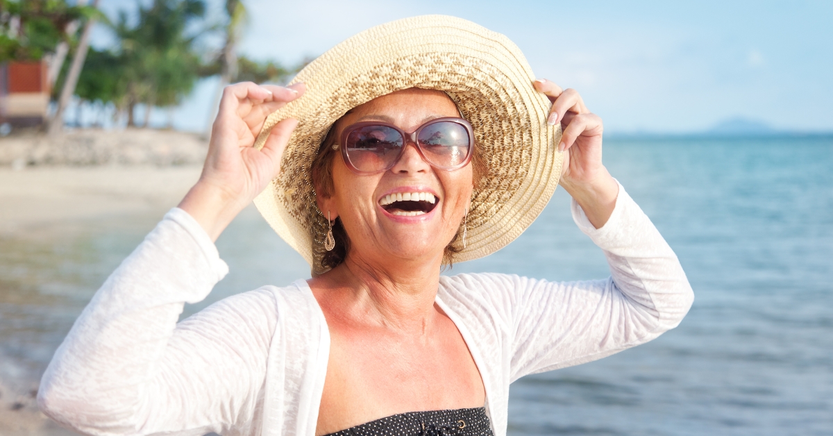 mature woman on the beach