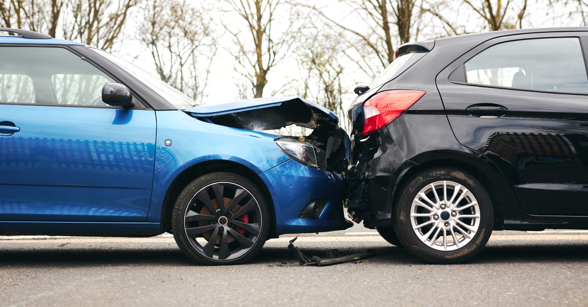 two damaged cars
