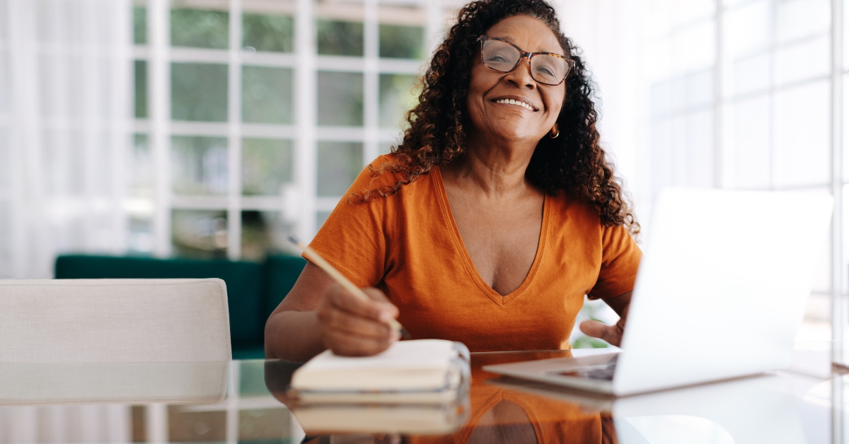 mature woman planning
