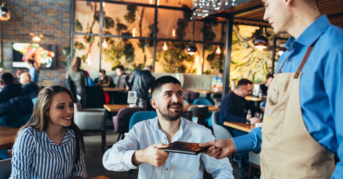 couple in restaurant having lunch