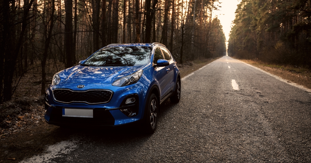 blue kia sportage