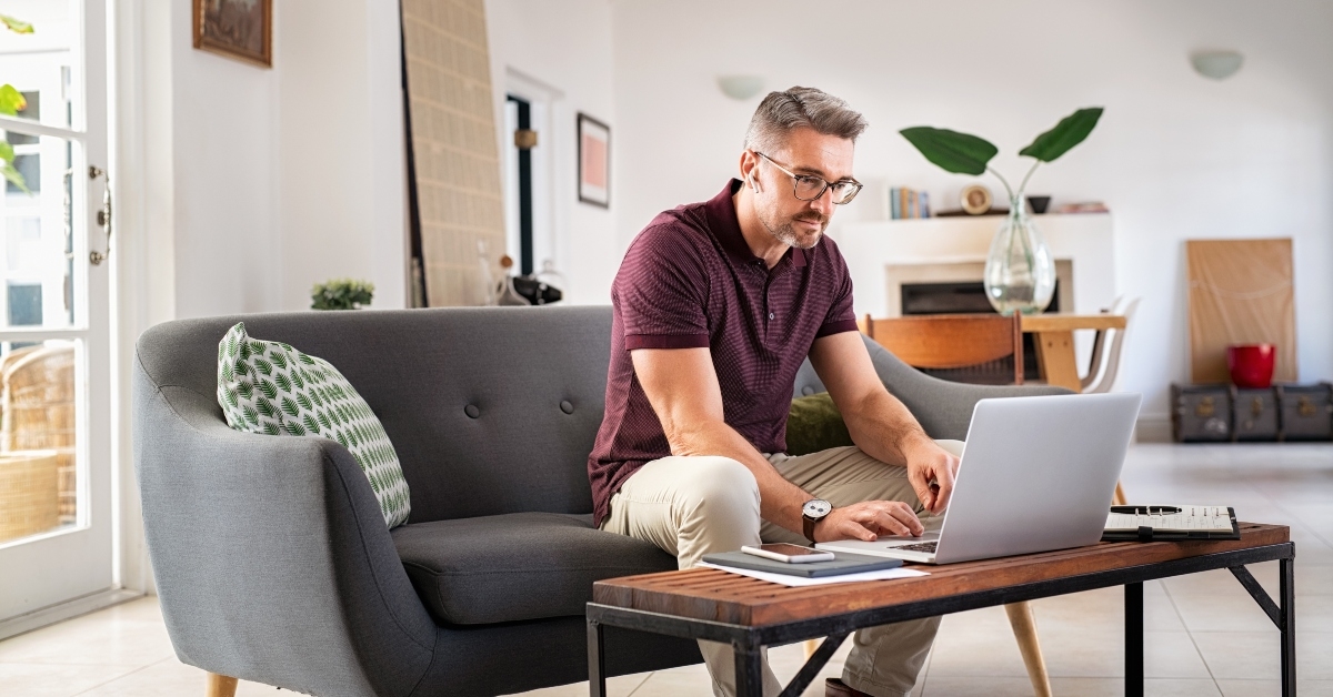 businessman working from home