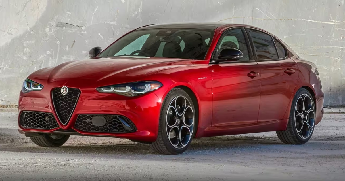 red alfa romeo giulia