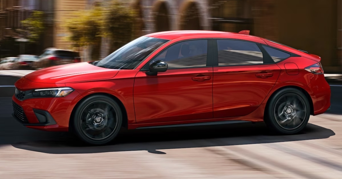 red honda civic on road