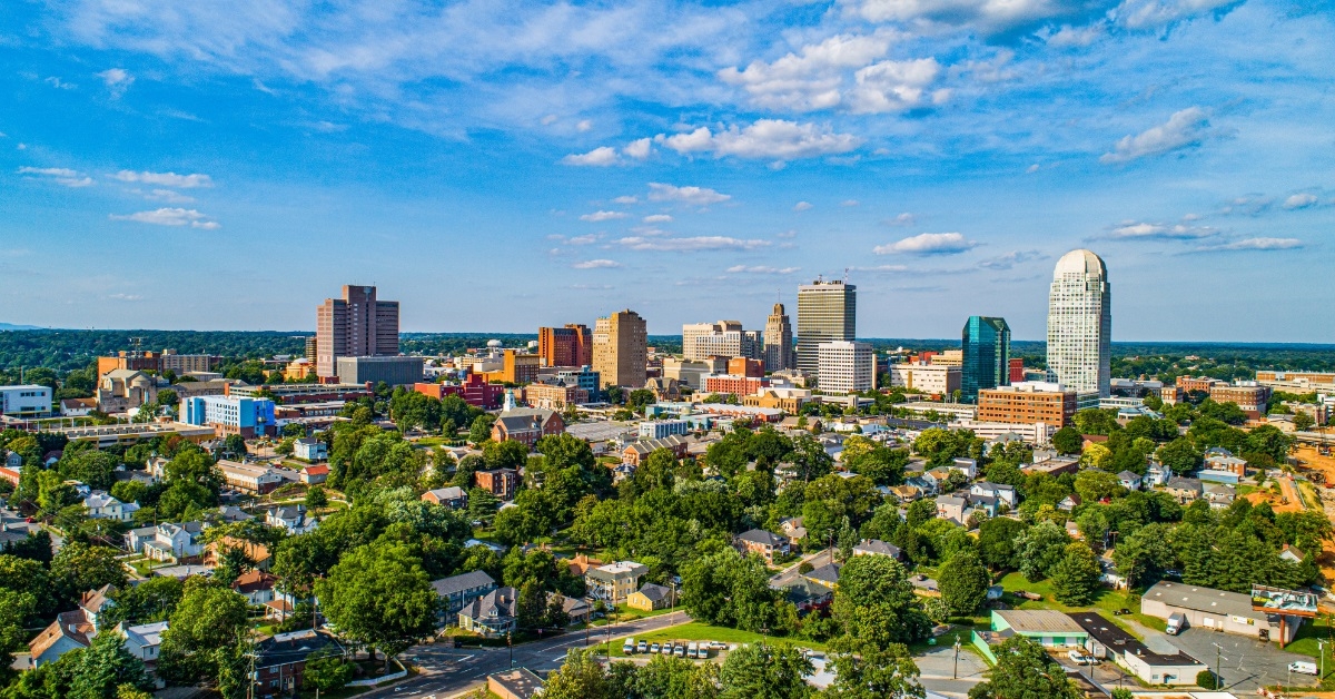 downtown winston-salem north carolina skyline