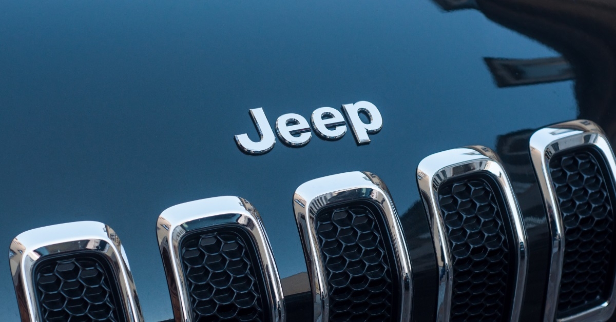 Jeep logo on car front bumper