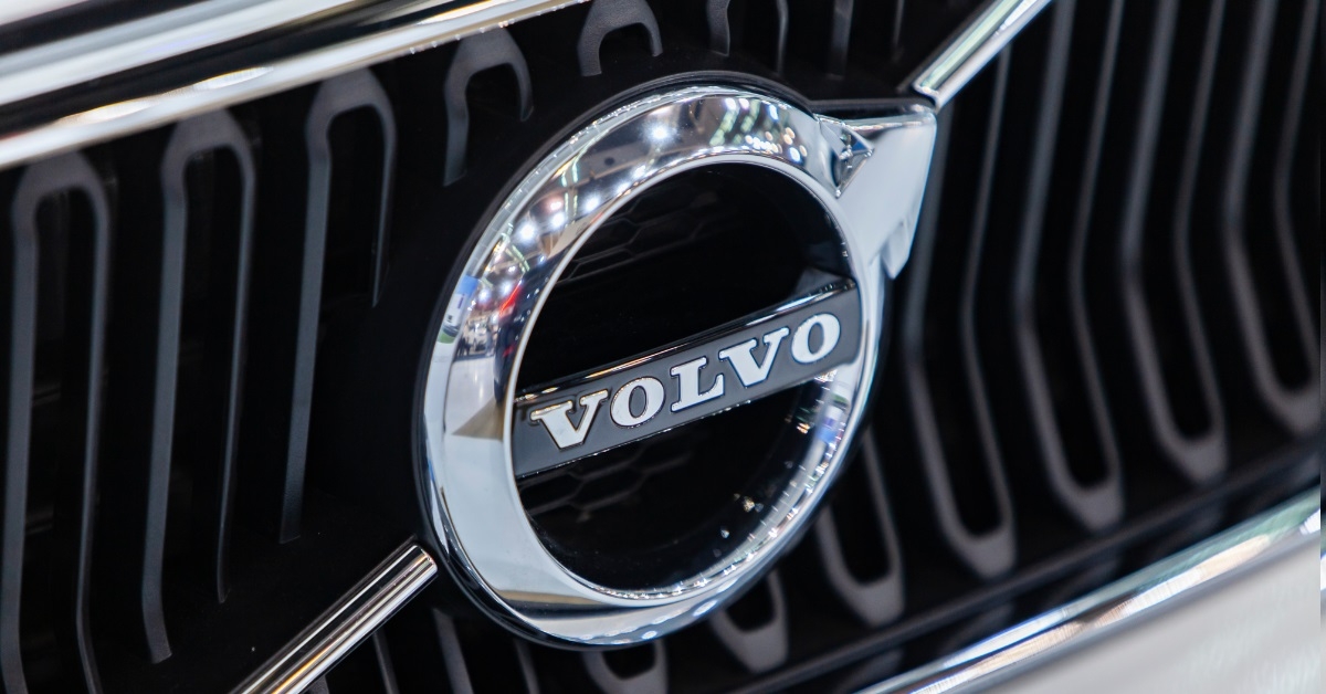 volvo logo at car front