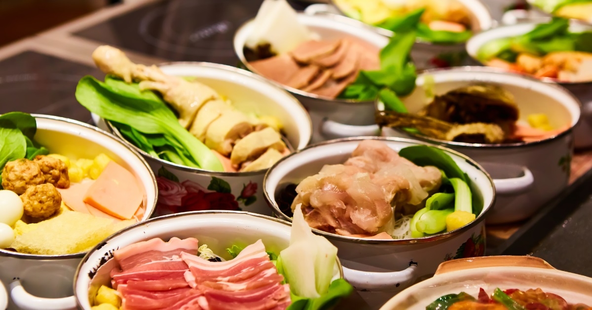 chinese cuisines on table at restaurant
