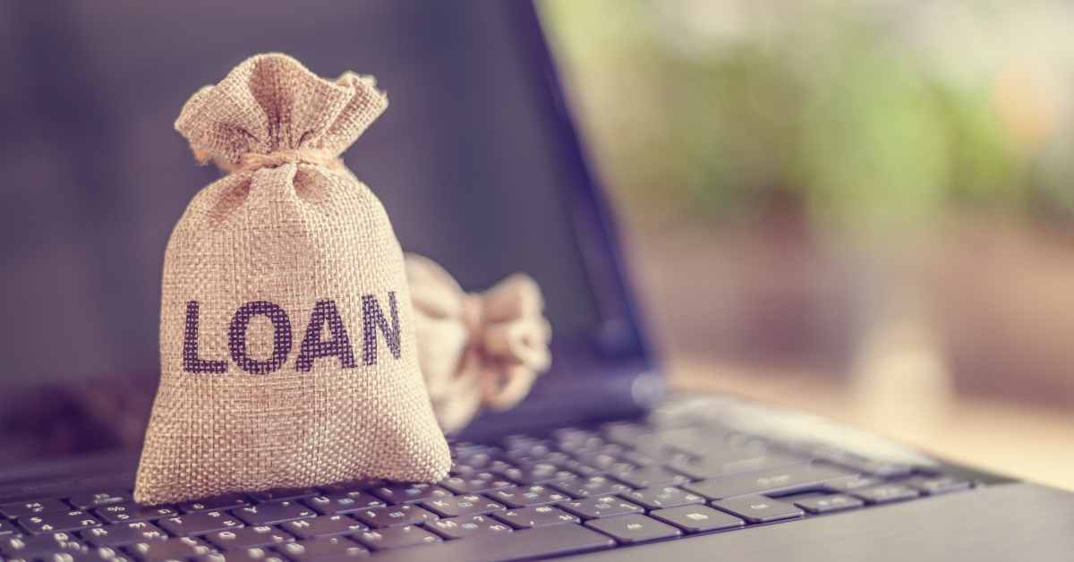 loan bags on a laptop