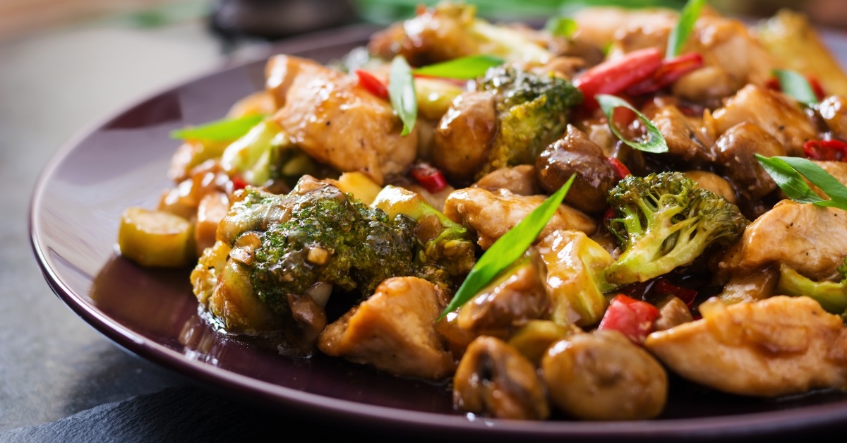 stir fry chicken mushrooms broccoli peppers