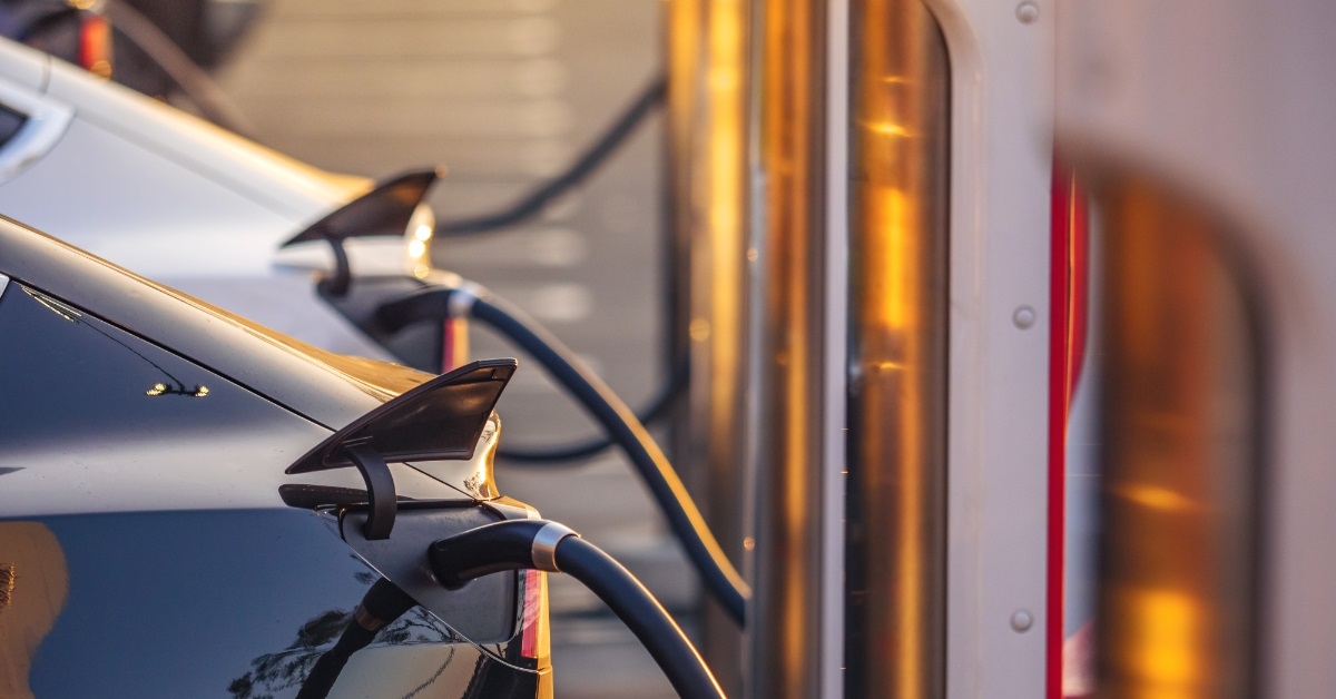 cars charging at charging station outdoors