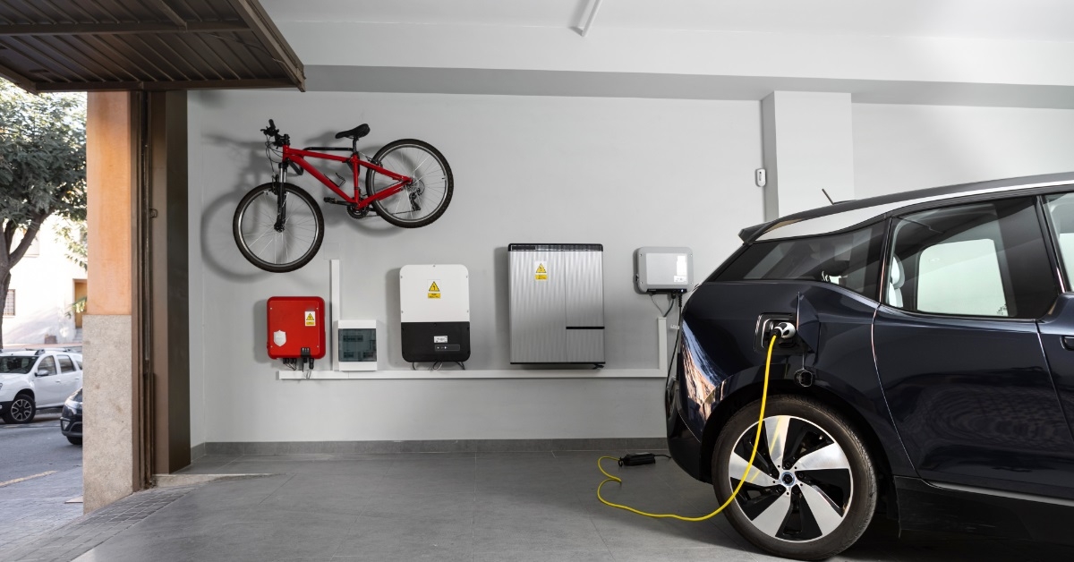 electric vehicle charging station at home.