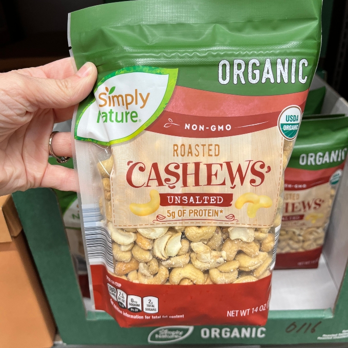 aldi simply nature unsalted roasted cashews