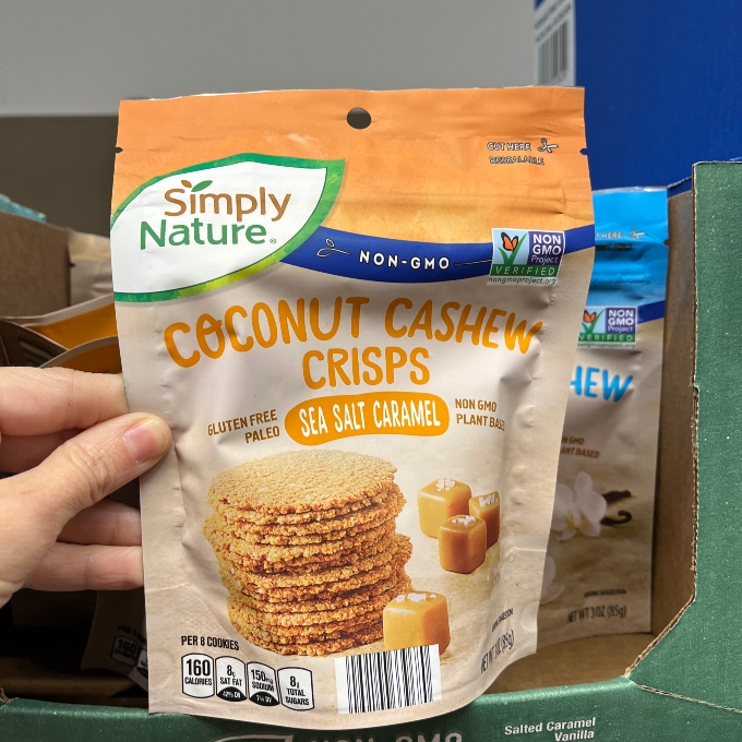 simply nature caramel coconut cashew crisps