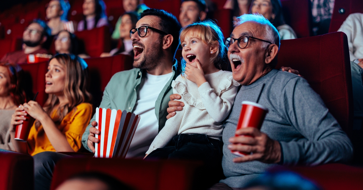 granddaughter in movie theater