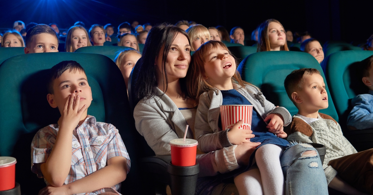 watching a movie at the cinema