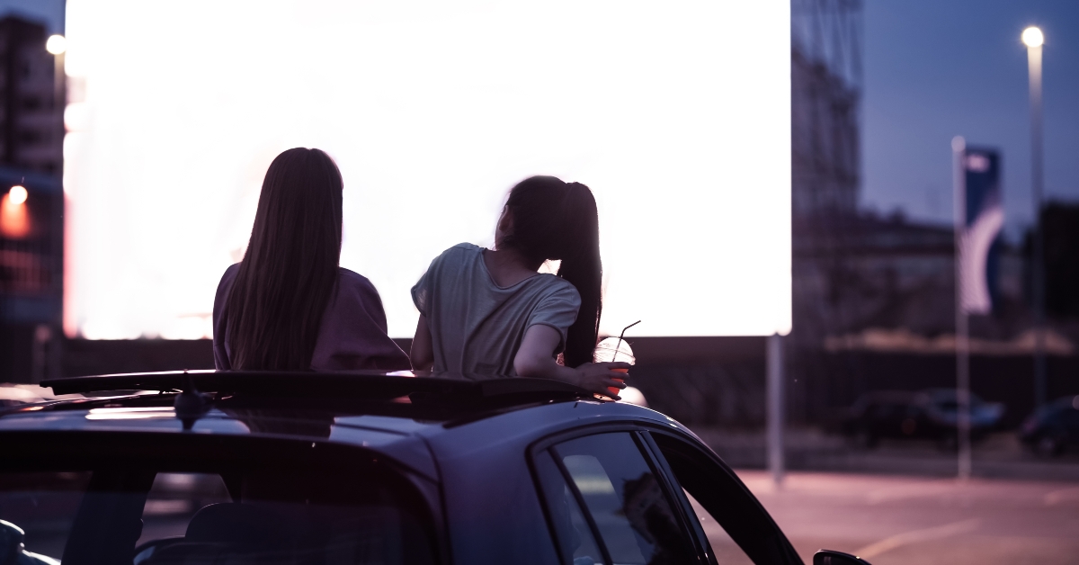 watching a movie in an open air