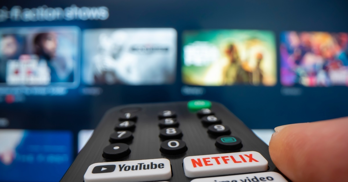 remote with streaming services on television