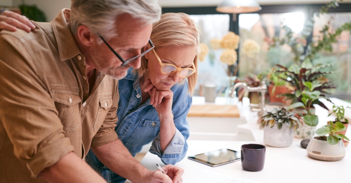 couple reviewing finances