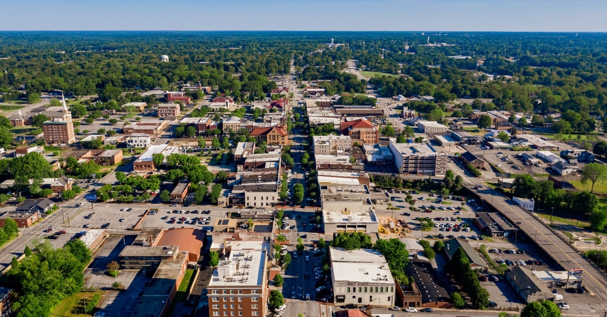 aerial view of the city