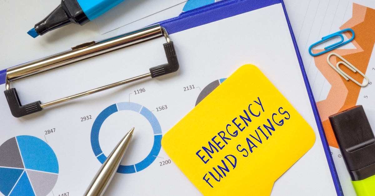 emergency fund savings note on page
