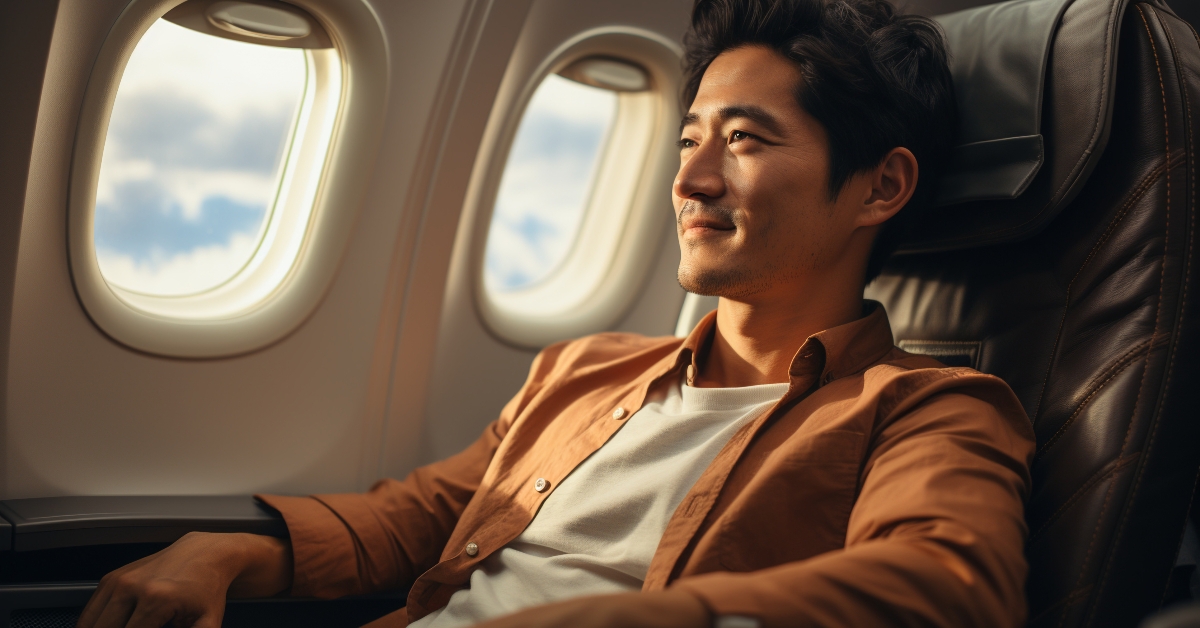 man in airplane.