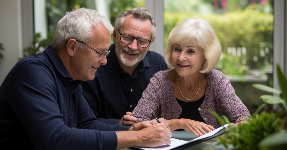 senior couple consulting expert finance planner