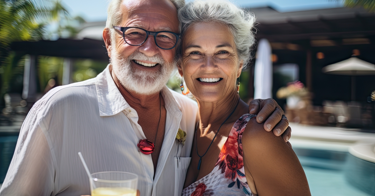 senior couple enjoying vacation