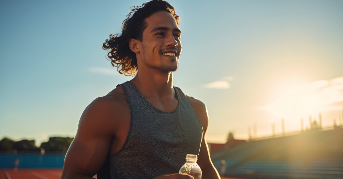 athlete running on track practicing marathon