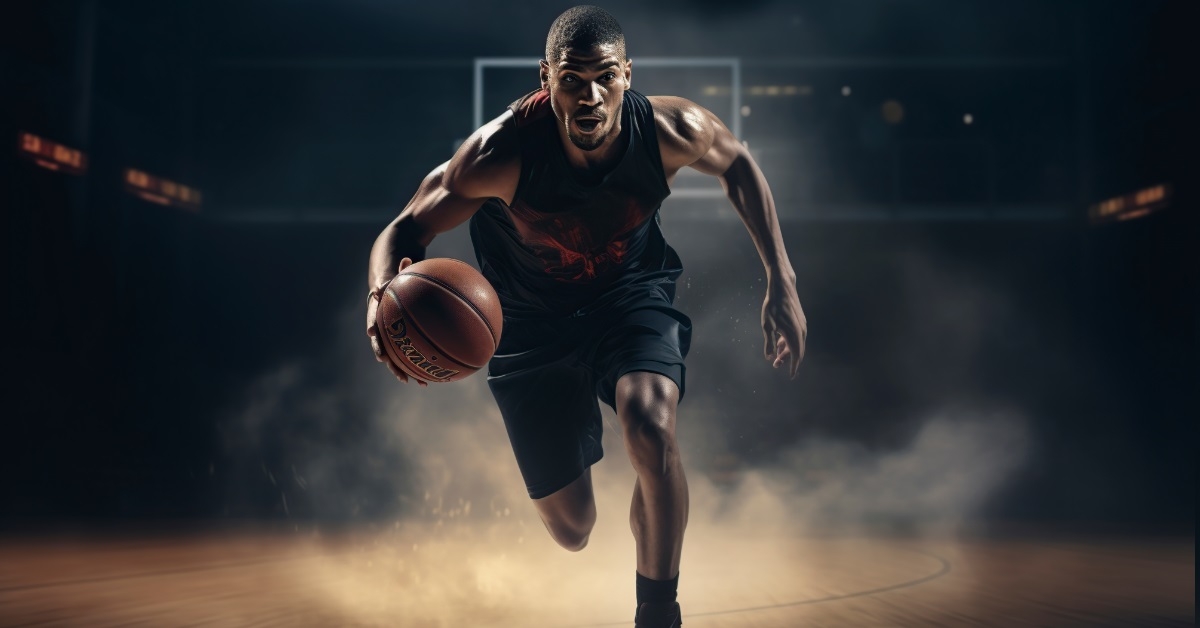 basketball player in action on field