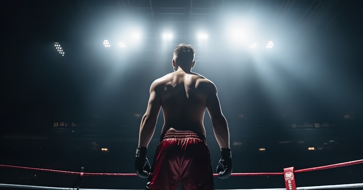 spot lighting on boxer in ring