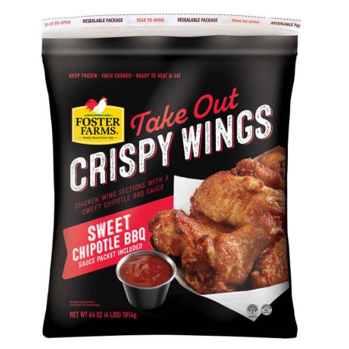 bag of foster farms take out crispy chicken wings from costco