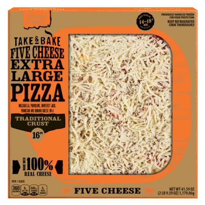 Mama Cozzi's Pizza Kitchen Take and Bake Five Cheese Deli Pizza from Aldi