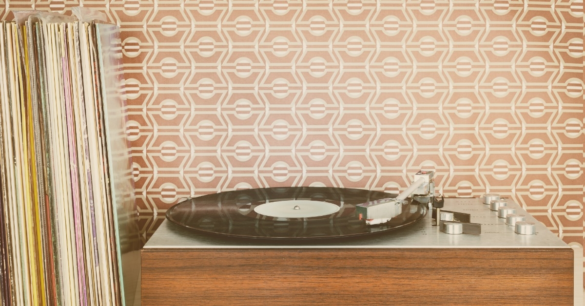 vintage record besides albums
