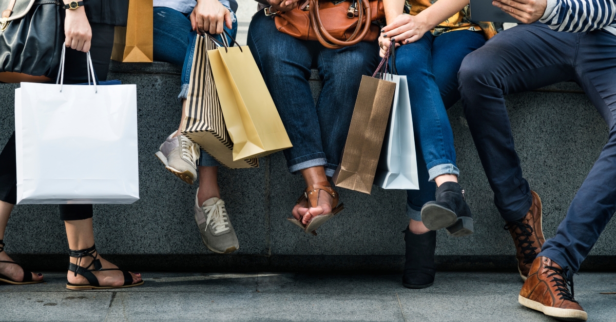 group of people shopping concept