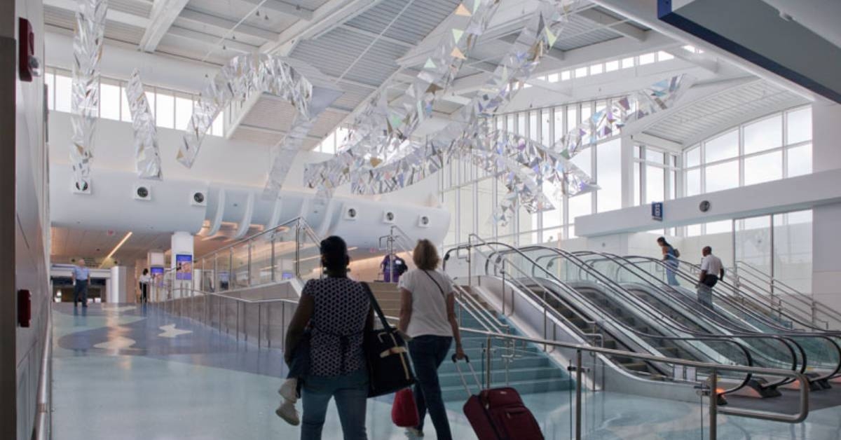 passengers walking inside jacksonville international airport