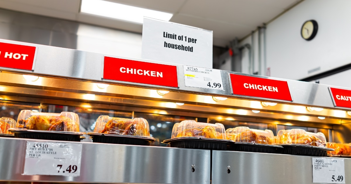 rotisserie chicken at costco store