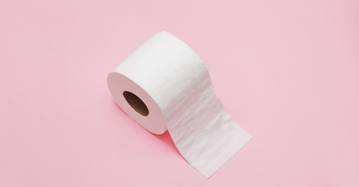 toilet roll on pink background