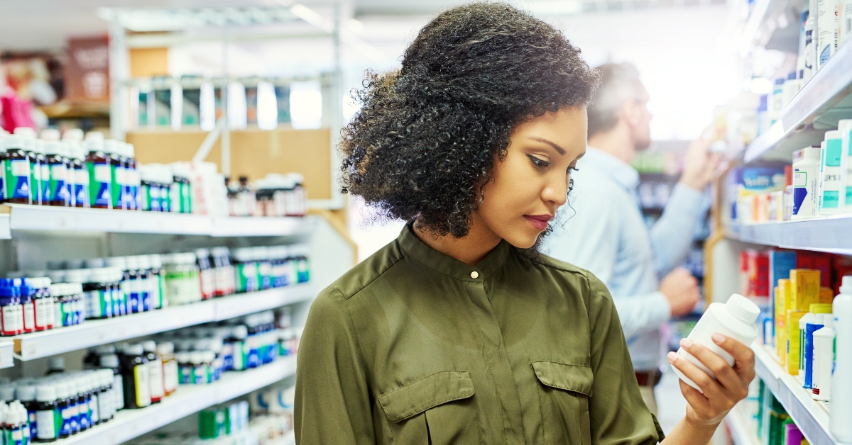 looking at drugstore pills