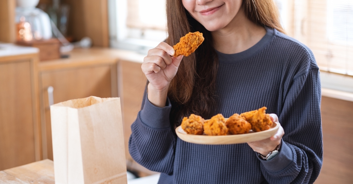 fried chicken from food bag