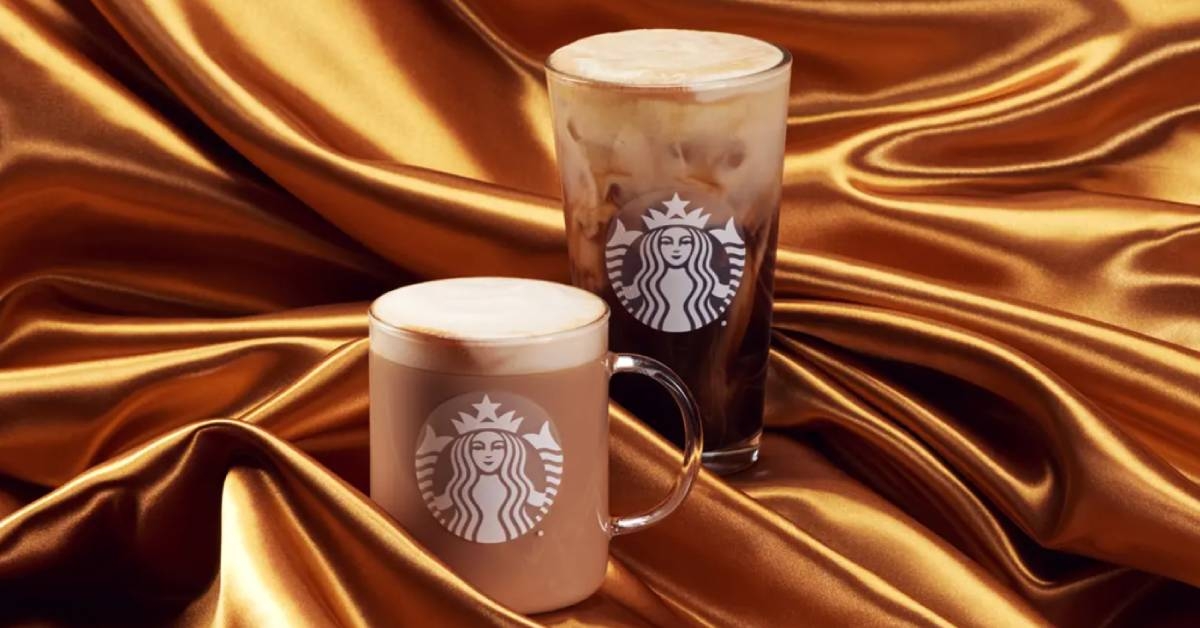 two cups of Starbucks Oleato drink