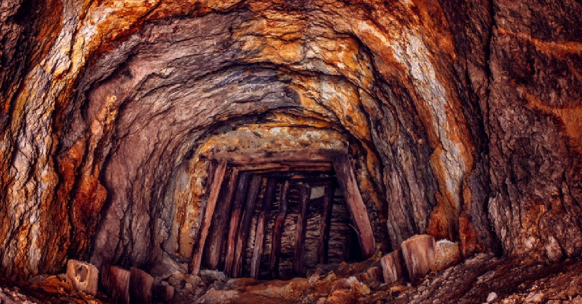copper and gold underground tunnel