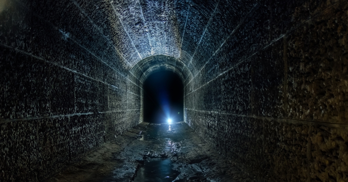 creepy underground drainage tunnel