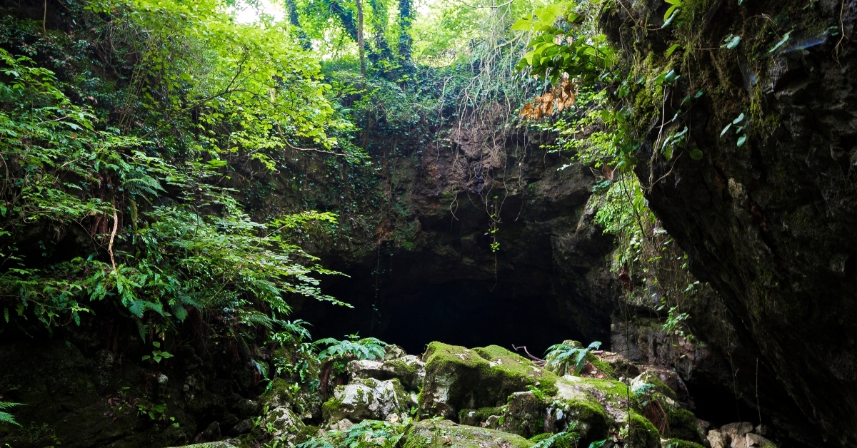 entrance to an unknown cave