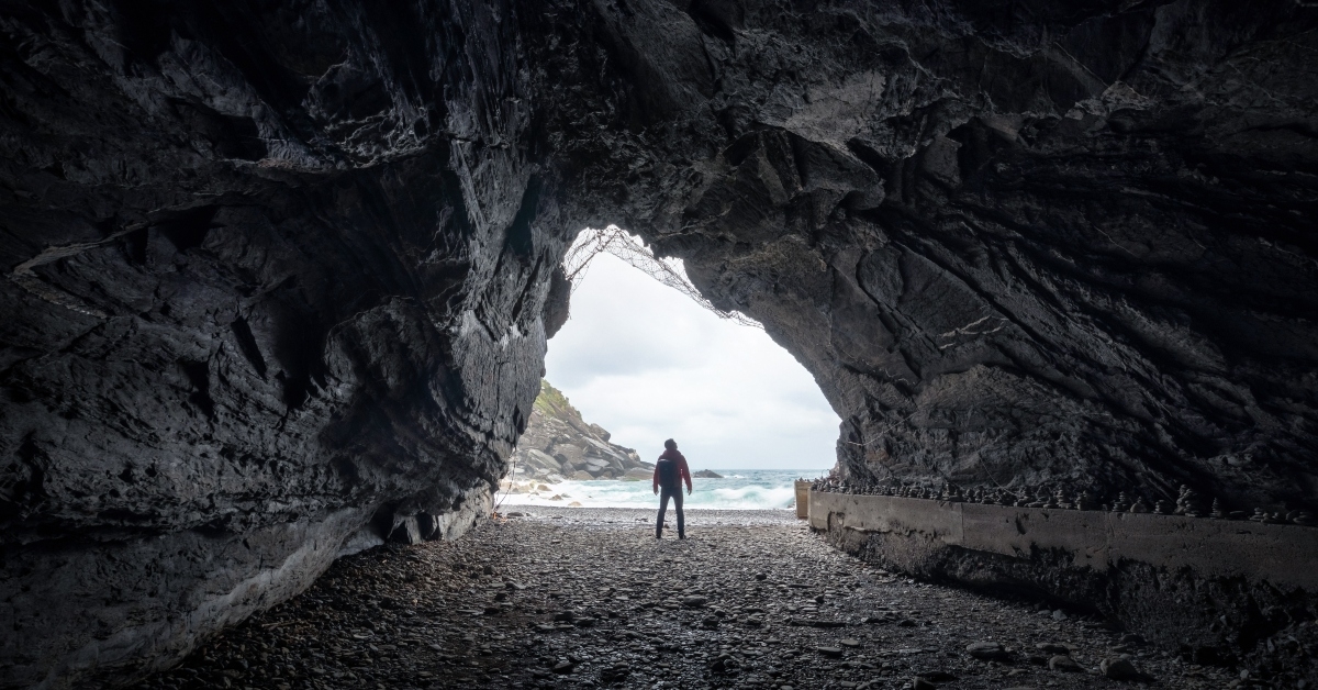 landscape of cave in Vernazza