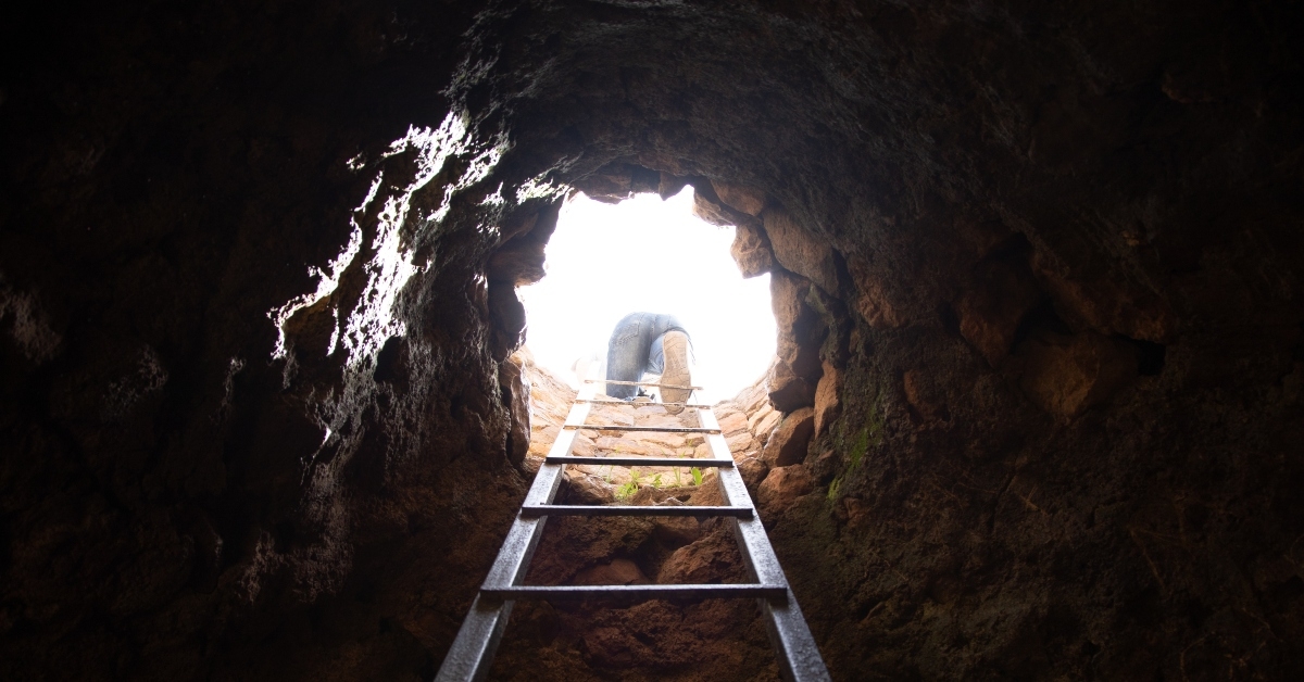 stairs through the pit